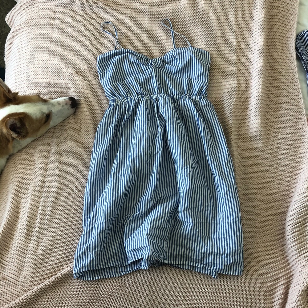 Blue and White Striped J. Crew Dress